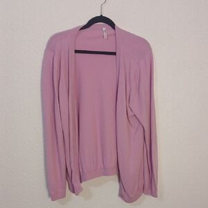 Jockey Pink Cardigan Sweater Open Front Long Sleeves